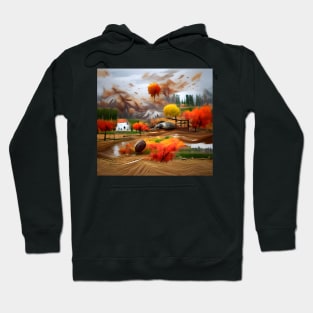 Autumn Village Landscape Hoodie